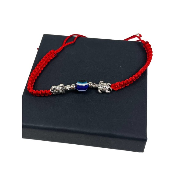 Tortoise Turtle red silver Nylon adjustable New bracelet - Picture 1 of 2